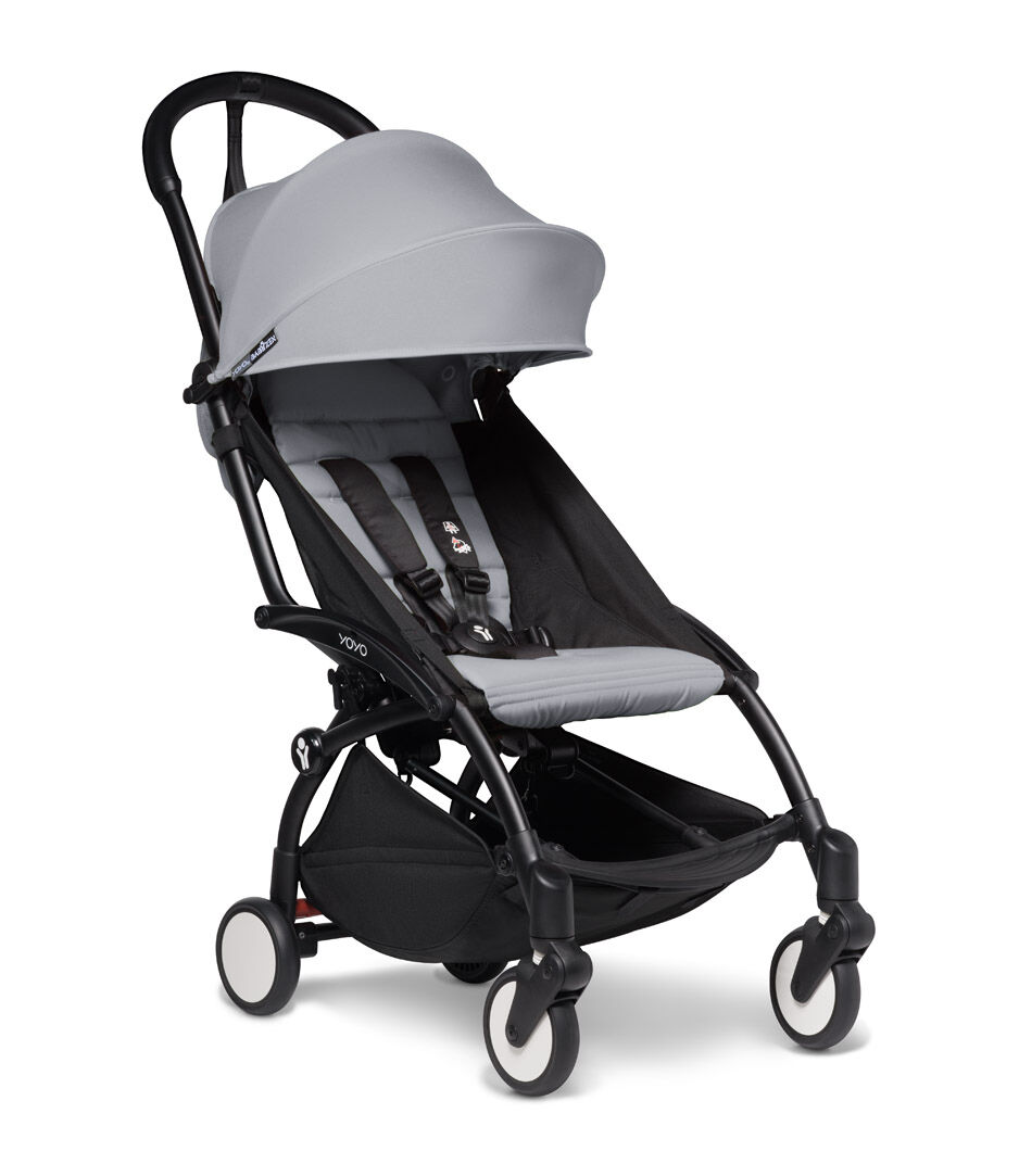 YoYo² Stroller Black Frame with Stone Textiles, Stone, mainview